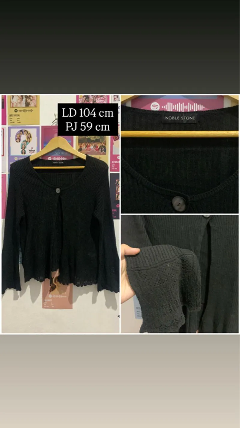 Cardigan Hitam Marble Stone photo 1