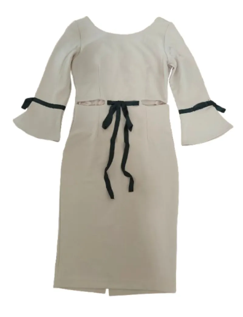 Bodycon party dress, petal sleeves hollow out. photo 1