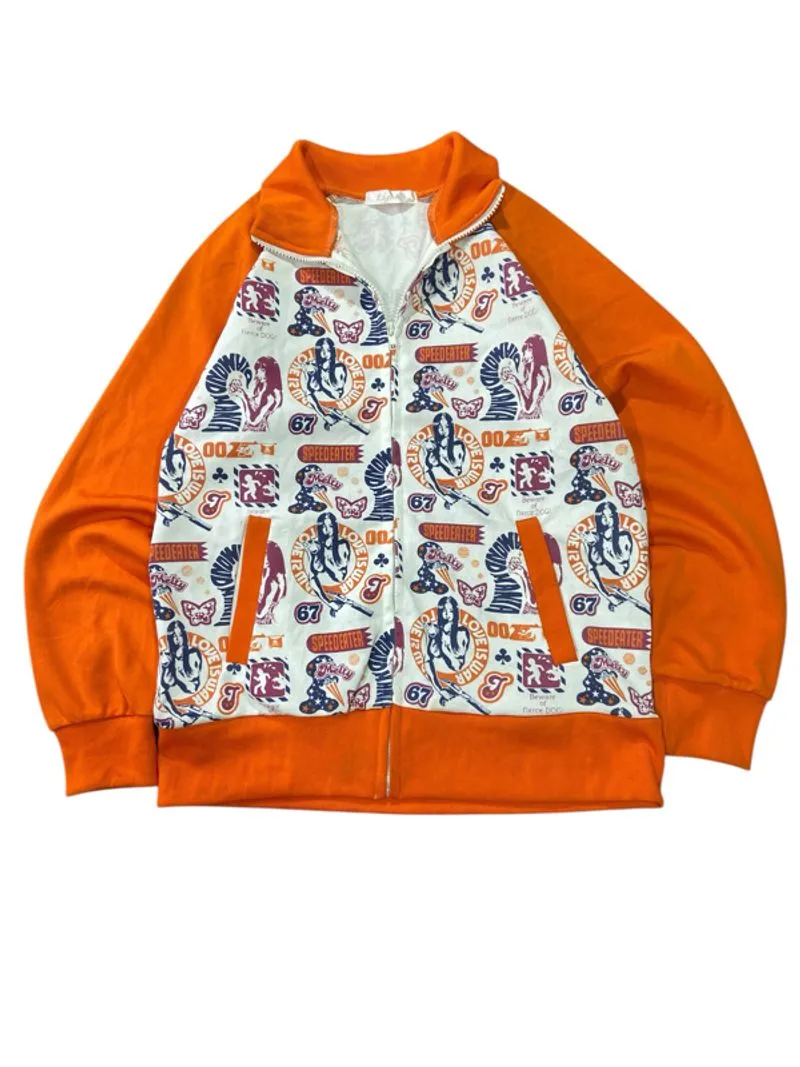 Tracktop Hysteric Inspired Full Print Graphic Zip-Up Jacket photo 1