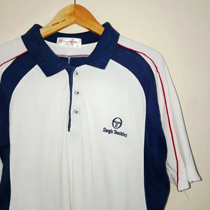 Vintage Poloshirt Sergio Tacchini Kaos T Shirt Kerah Tennis photo 1