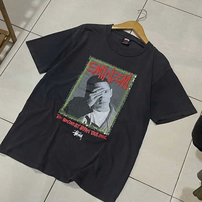Vintage Stussy Eminem Japan Tour 2012 Black Tee - Preloved