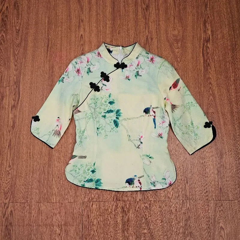 Floral cheongsam top photo 1