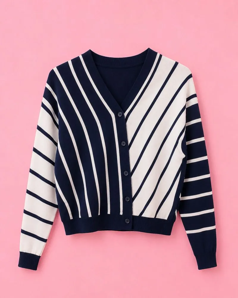 Sweater Cardigan Stripes photo 1