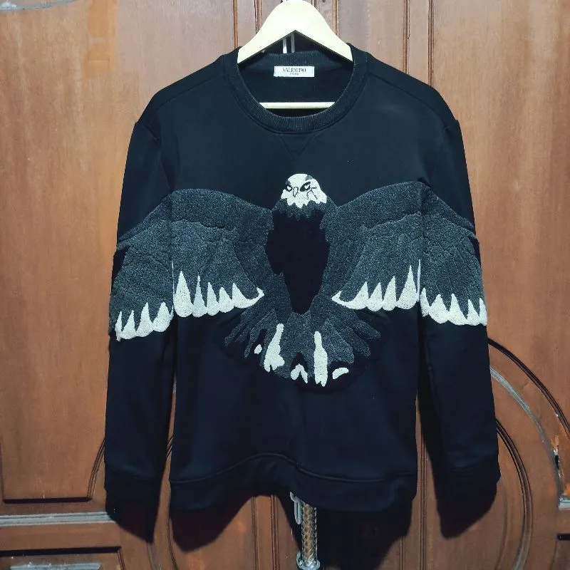 Crew Neck | Valentino Roma | Big Logo Towel | Black  photo 1