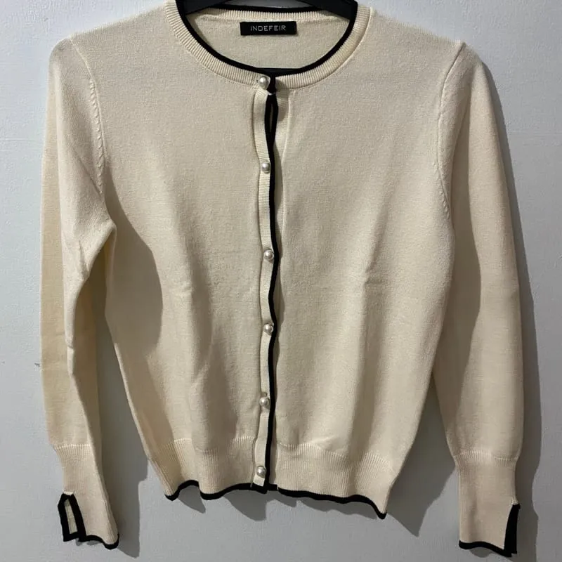 Luxury Minimalist Fleece Wanita black cream photo 1
