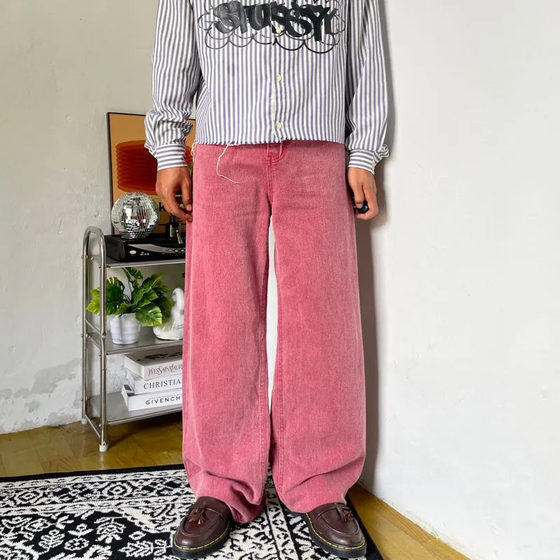 Pink baggy jeans loose fit by Seoul photo 1