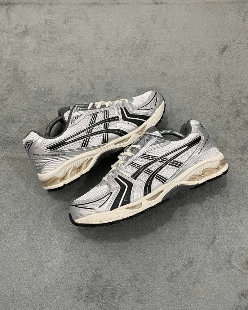 ASICS GEL-KAYANO14 WHITE CREAM SILVER BLACK SNEAKERS SPORTY  photo 1