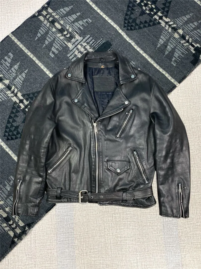 Vintage 80’s Ken Market London Double Rider Leather Jacket  photo 1