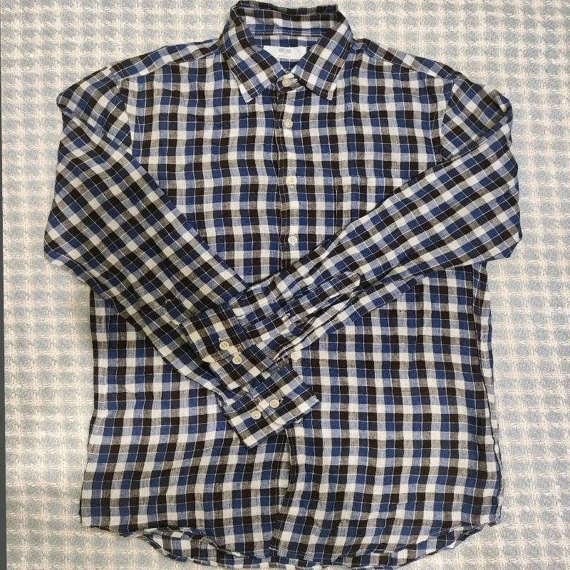 Kemeja linen lengan panjang uniqlo size S (likenew) photo 1
