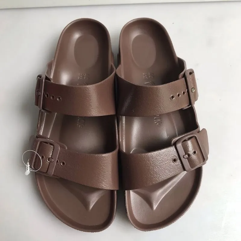 Birkenstock Brown eva Rubber Sole Sandals Two Strap \nSize 4 photo 1