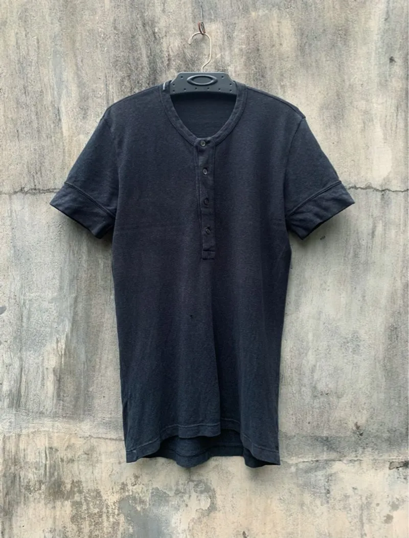 Vintage Dolce & Gabbana Henley Tee Black Faded photo 1