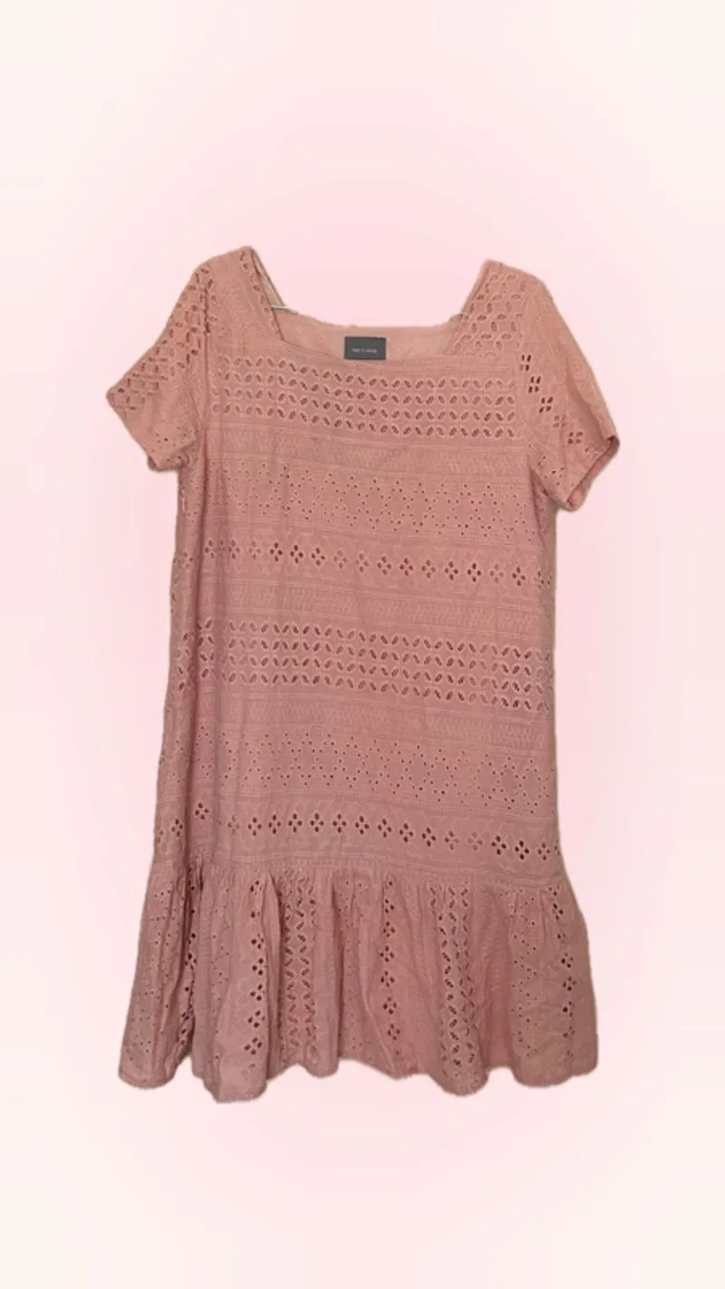 Gaun This Is April Mini Broderie Anglaise Warna peach    photo 1
