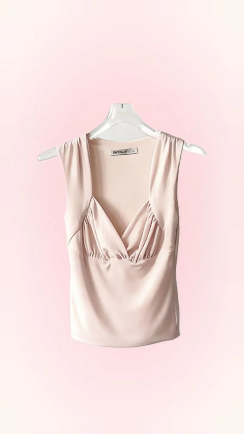 EVERTOPS - Rosewater Plunge Neck Sleeveless Top photo 1