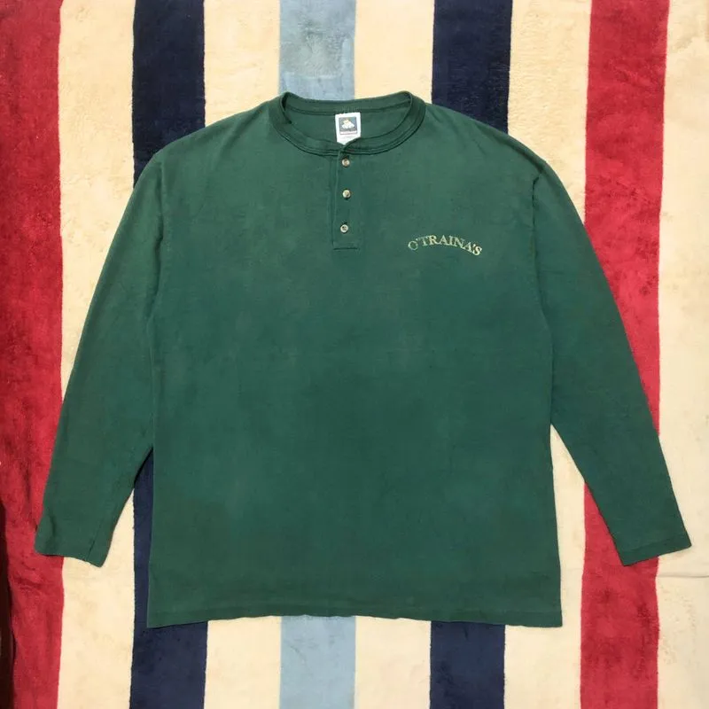 Vintage 90s Cotton Deluxe Single-Stitch Henley Shirt photo 1