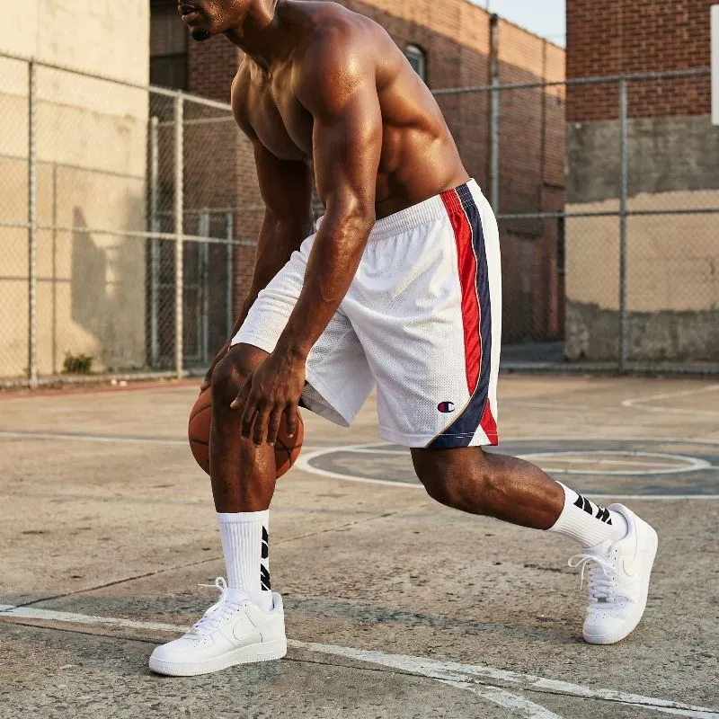 Champion Jaspo Men's White Basic Tricolors Basketball Shorts photo 1