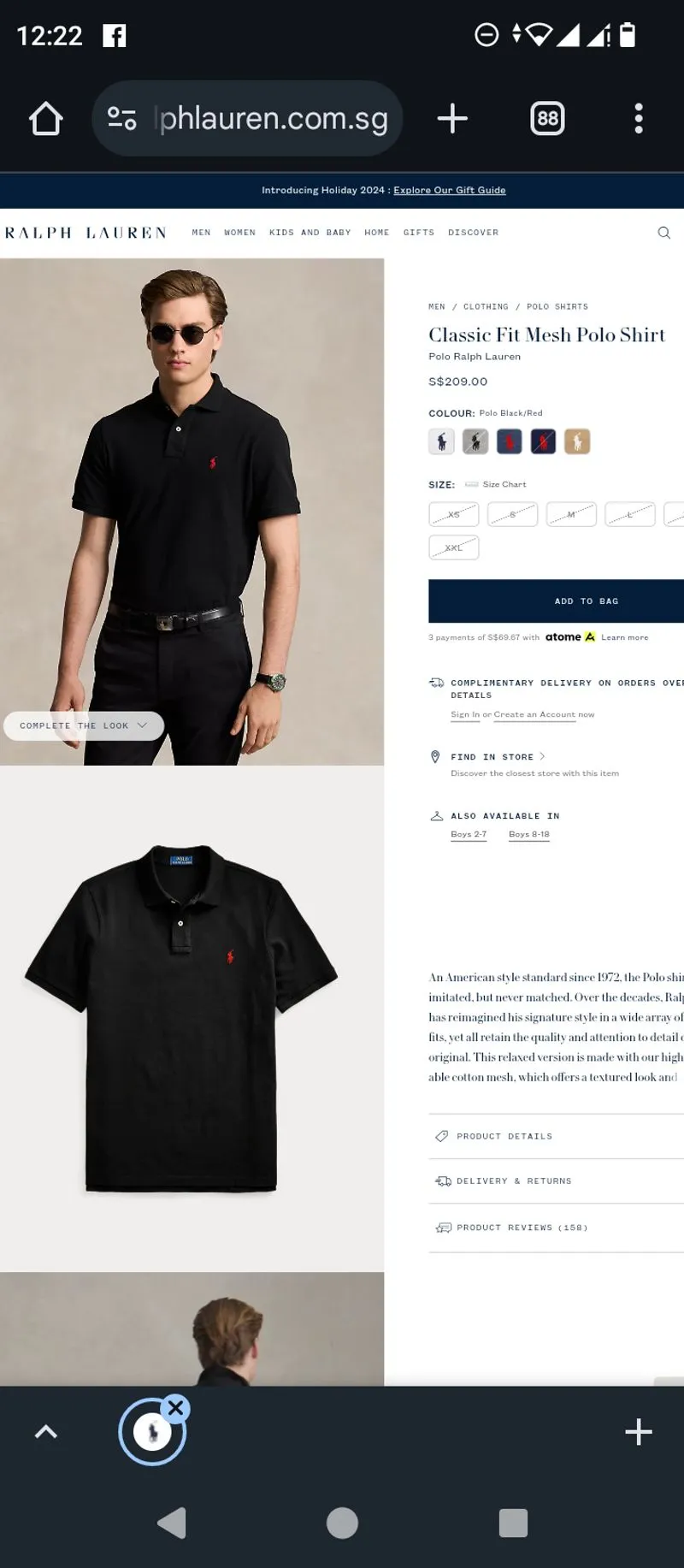 Polo Ralph Lauren Luxury Casual Polo shirt Pria red black photo 1