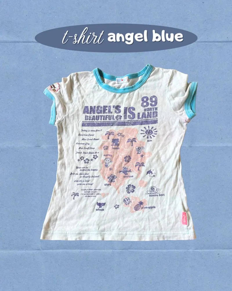 ANGEL BLUE TEE Y2K CUTECORE OUTFIT photo 1