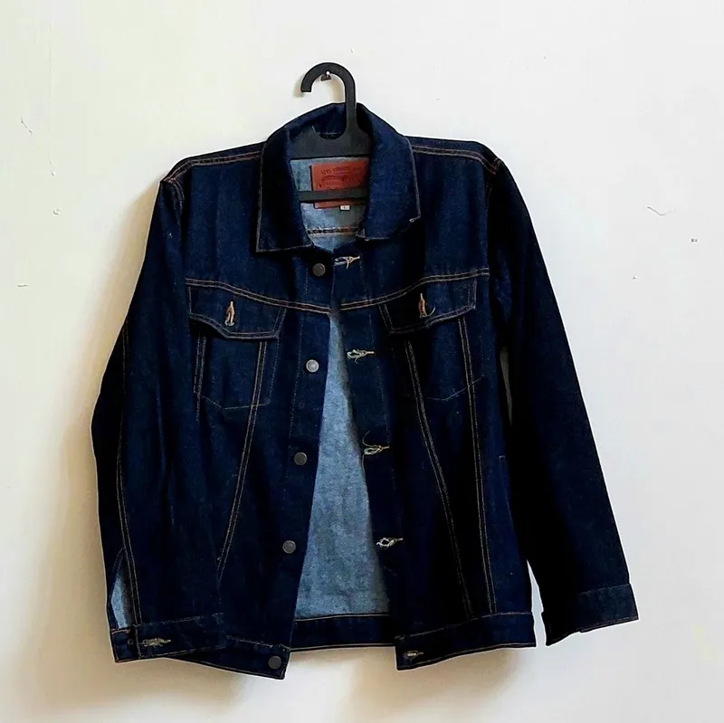 Denim Surchemise Velour Zara Denim Jacket Pria Navy