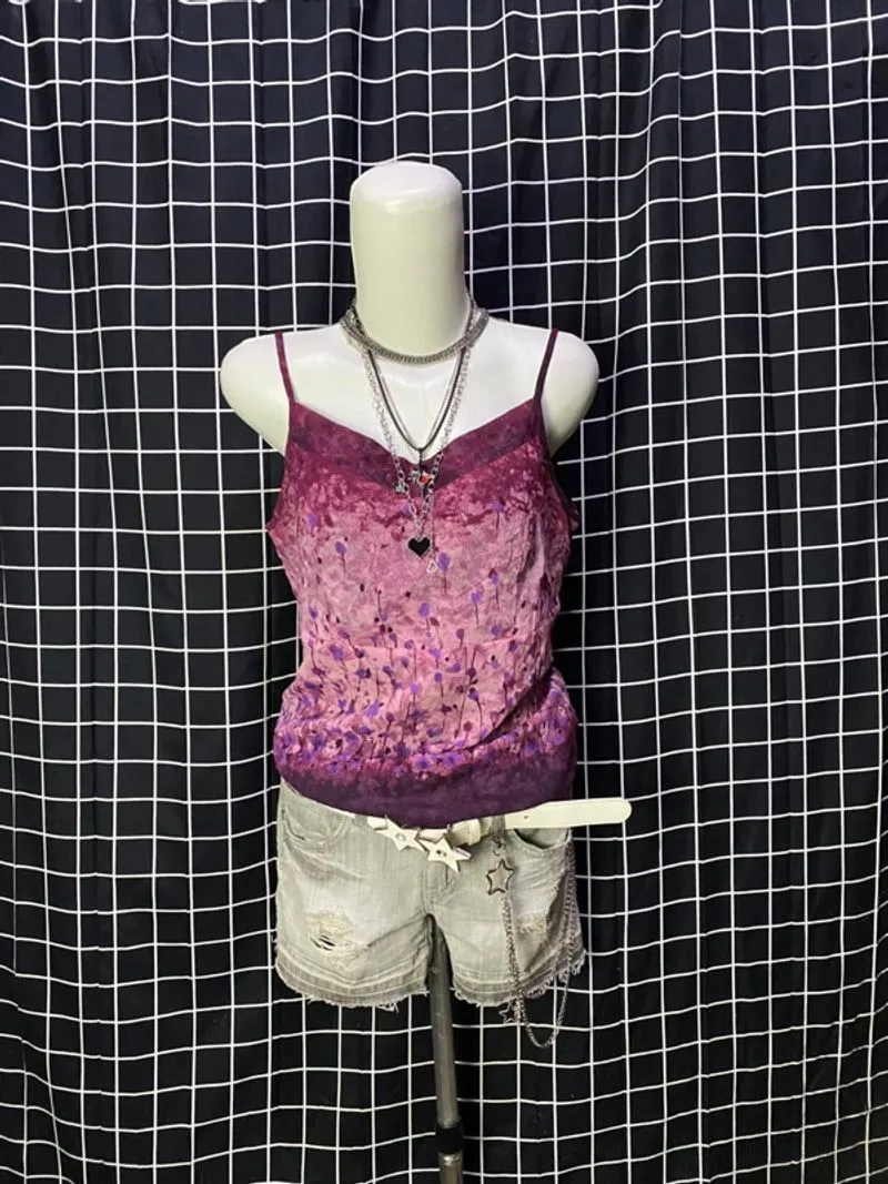 y2k fashion maroon tank top photo 1