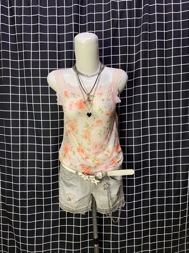 y2k kid blue see trough tank top photo 1