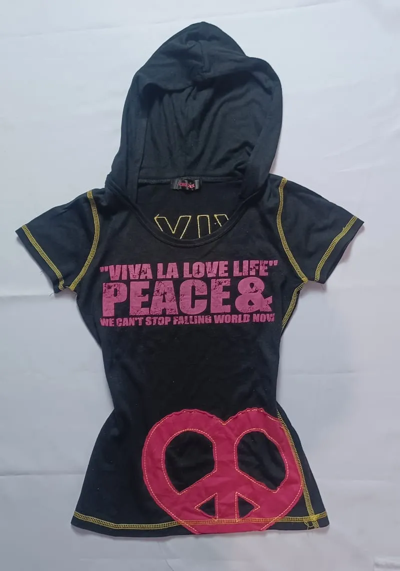 Grunge Emo Hoody Wanita pink black photo 1