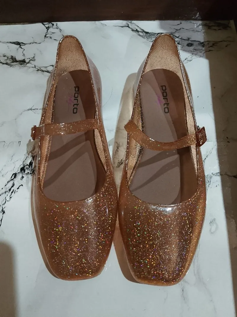 Flatshoes Porto Glitter Brown photo 1