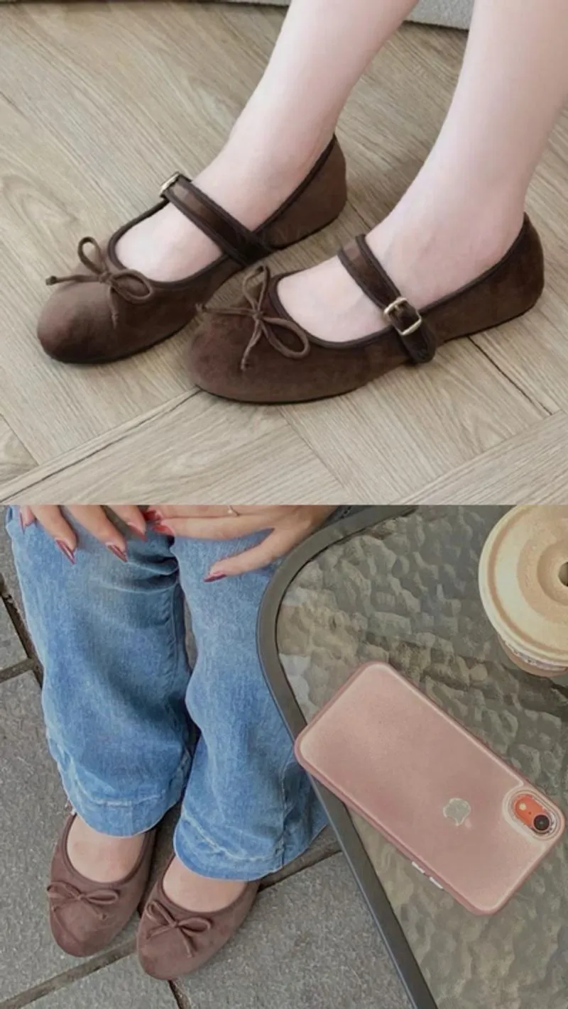 winod gabby sepatu flatshoes brown bahan suede photo 1