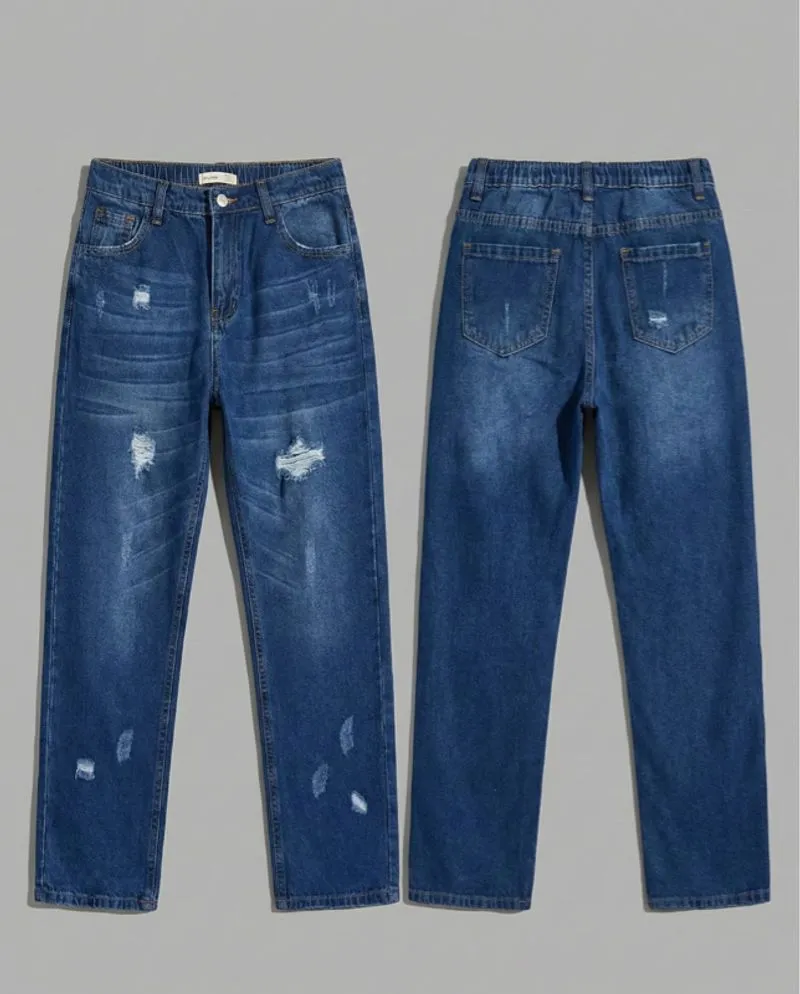 Lewis emma casual jeans unisex anak dewasa ripped photo 1