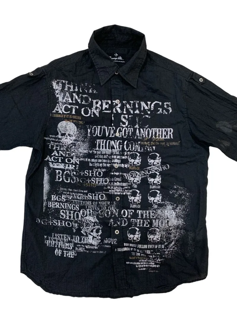 Berning Sho Avant Garde Y2K Casual shirt Pria black photo 1