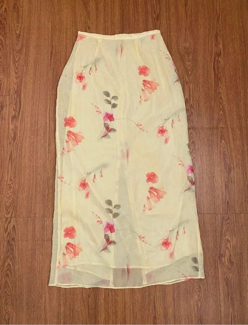 Flower yellow long skirt  photo 1