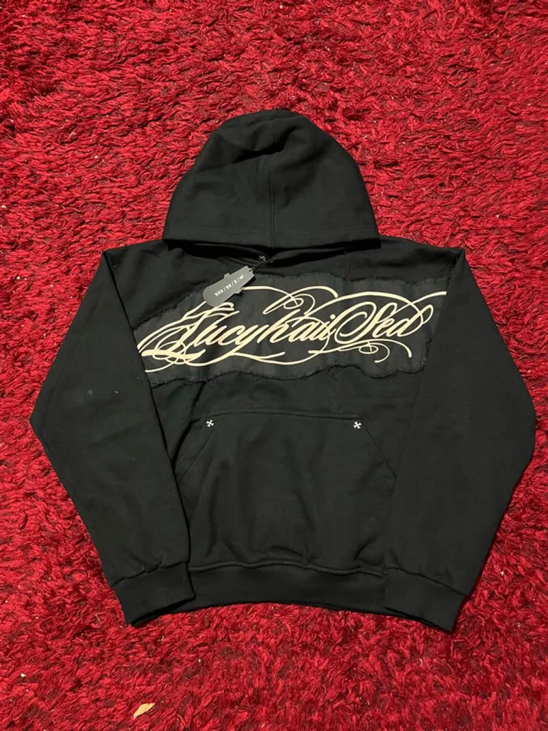 boxy hoodie cursive size M new fullset photo 1