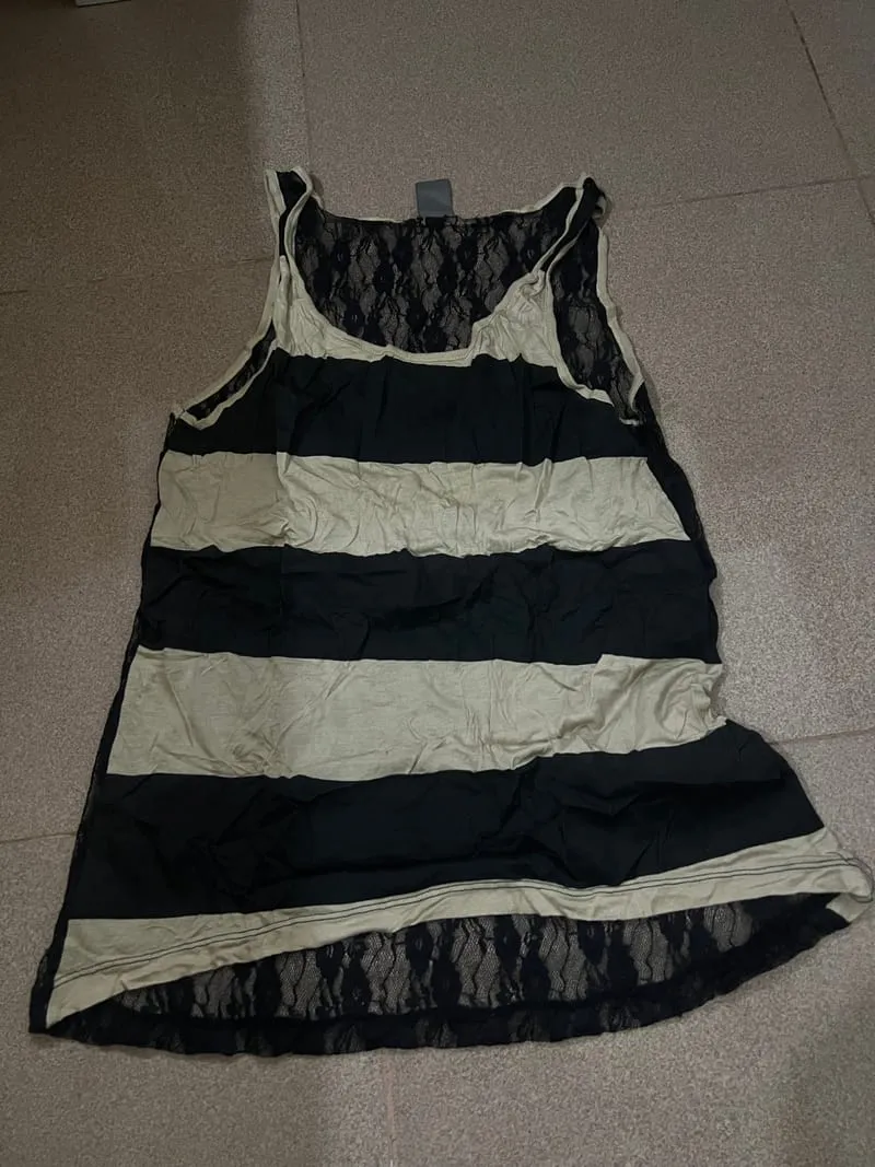 Vintage Casual Crop top Wanita black photo 1