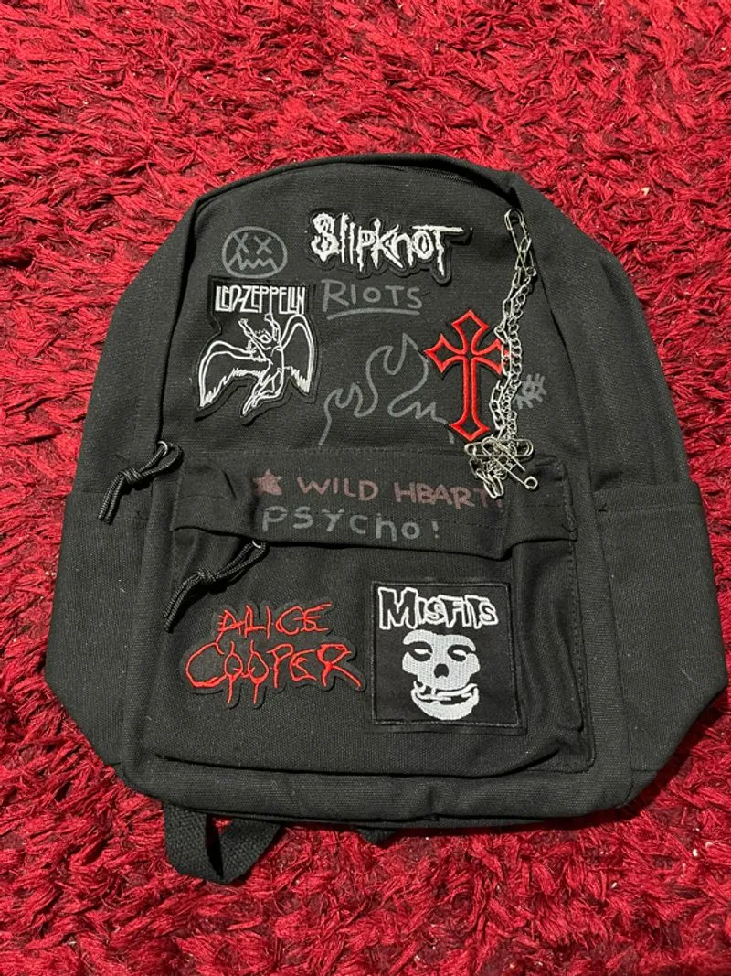 y2k backpack punk retro black photo 1