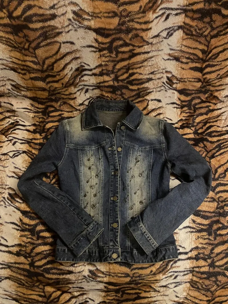 Vintage Denim jacket Pria black gray photo 1