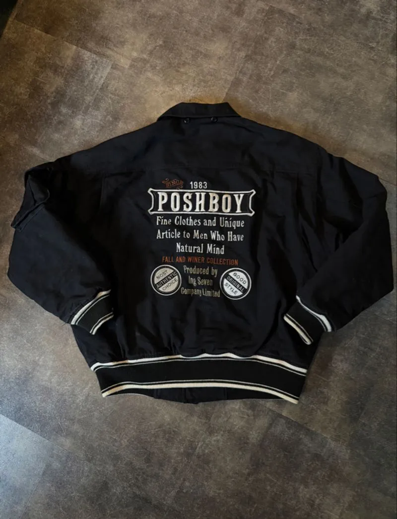 Jaket detroit bomber duck canvas poshboy vintage 80s varsity photo 1