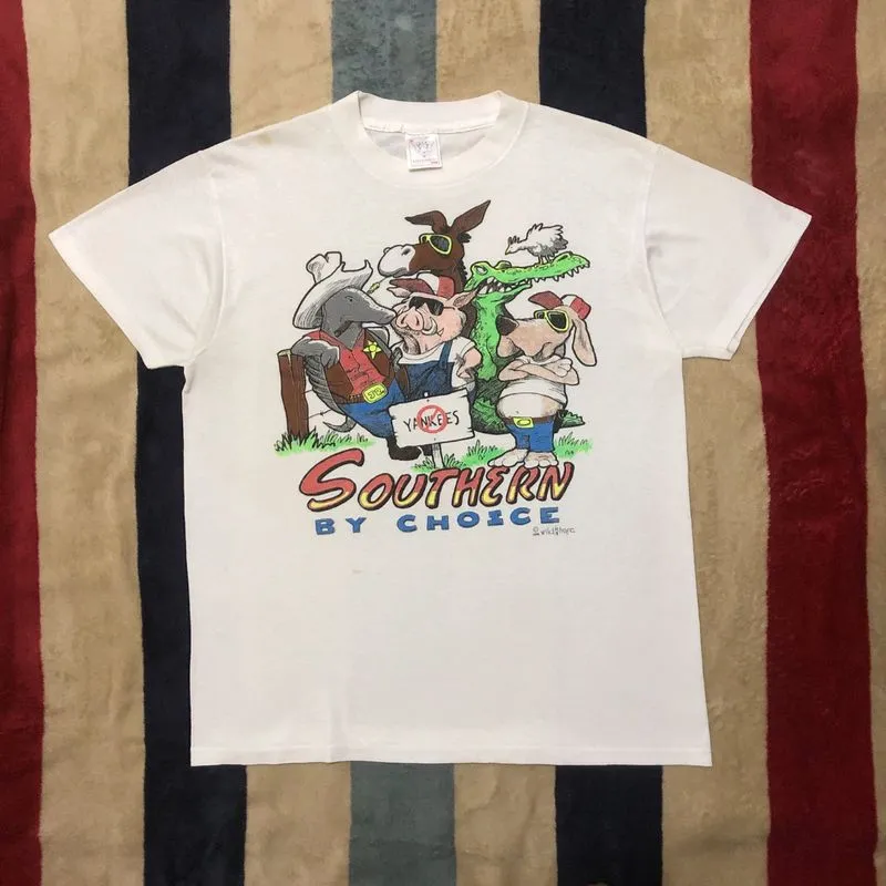 Vintage 1990 Wild Hare Yankees “Southern by Choice” T-Shirt photo 1