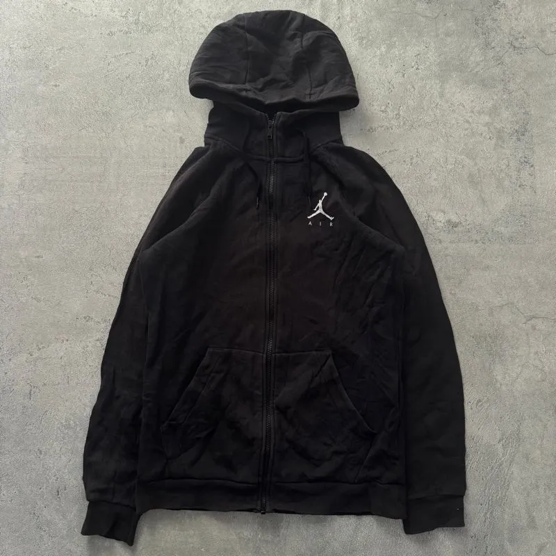 Air Jordan black zipper hoodie with white Jumpman logo photo 1