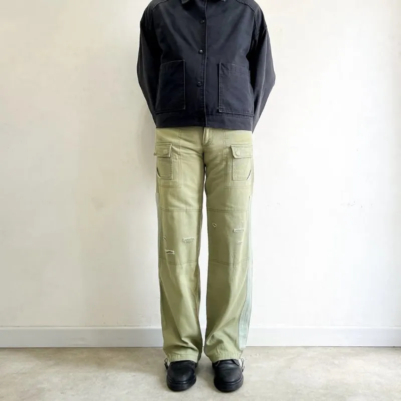 LB Fatigue military longpants distressed washed olive green  photo 1