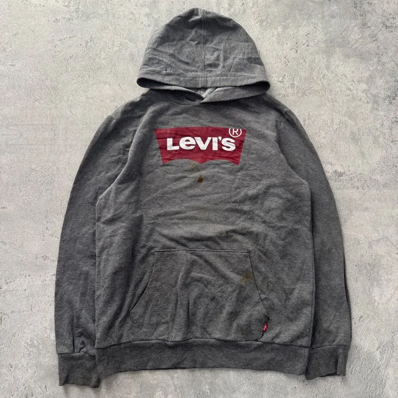 Levi's logo hoodie in gray colour with cotton material photo 1