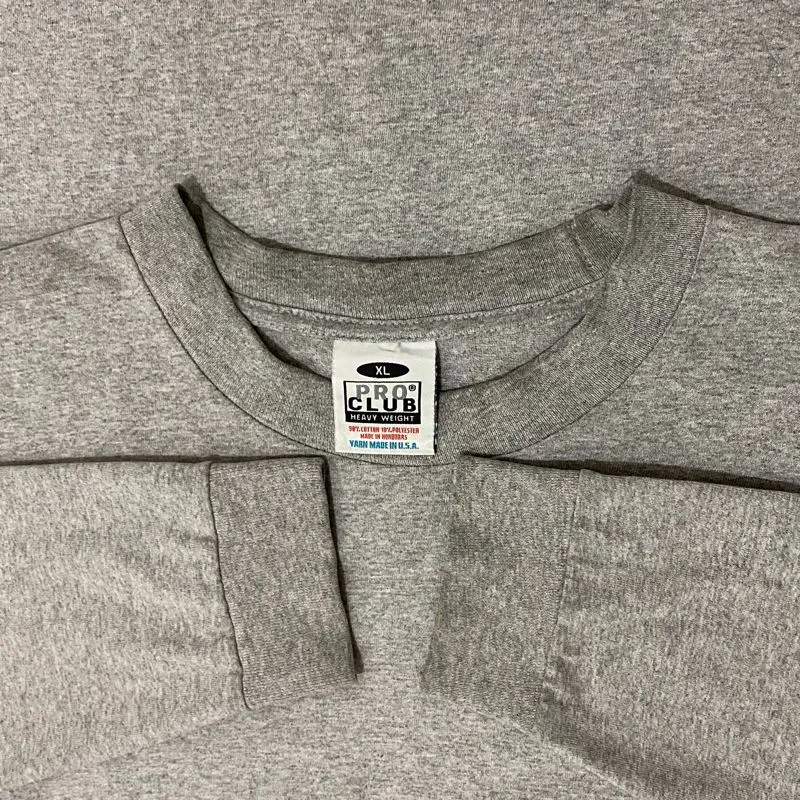 PROCLUB - Heavyweight LongSleeve Blank Grey Made In USA photo 1