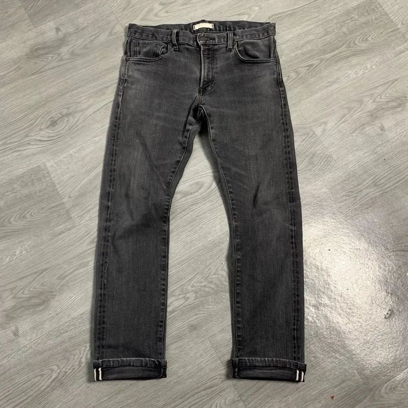 UNIQLO SELVEDGE SLIM STRAIGHT WASHED GREY JEANS [31] photo 1