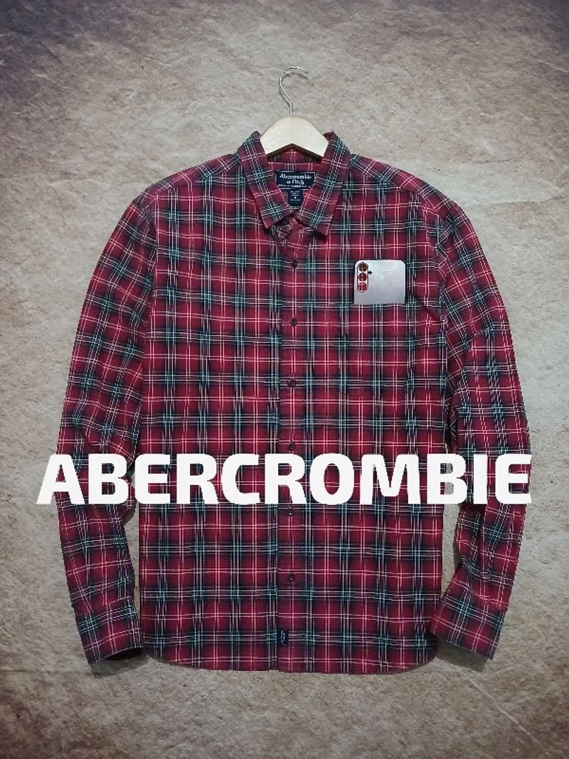 Kemeja katun pria abercrombie second original photo 1