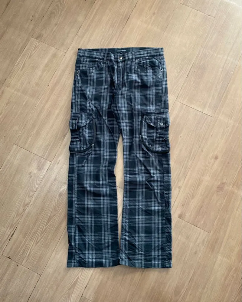 JAPANESE BRAND SKKONE BONDAGE PLAID CARGO VKEI VIBES 2000s photo 1