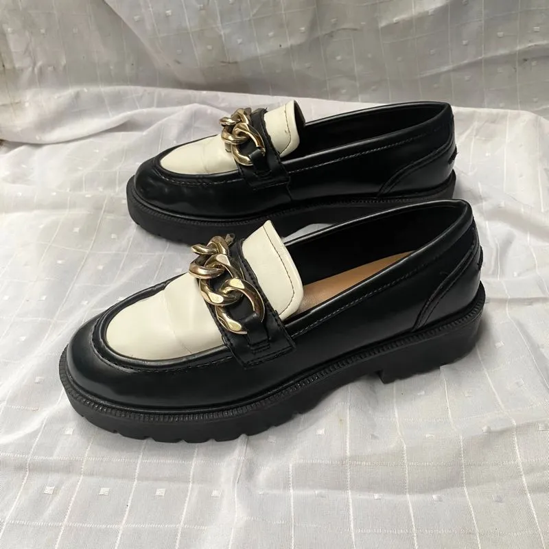 H&M Chain-Detail Chunky Loafers Black White photo 1