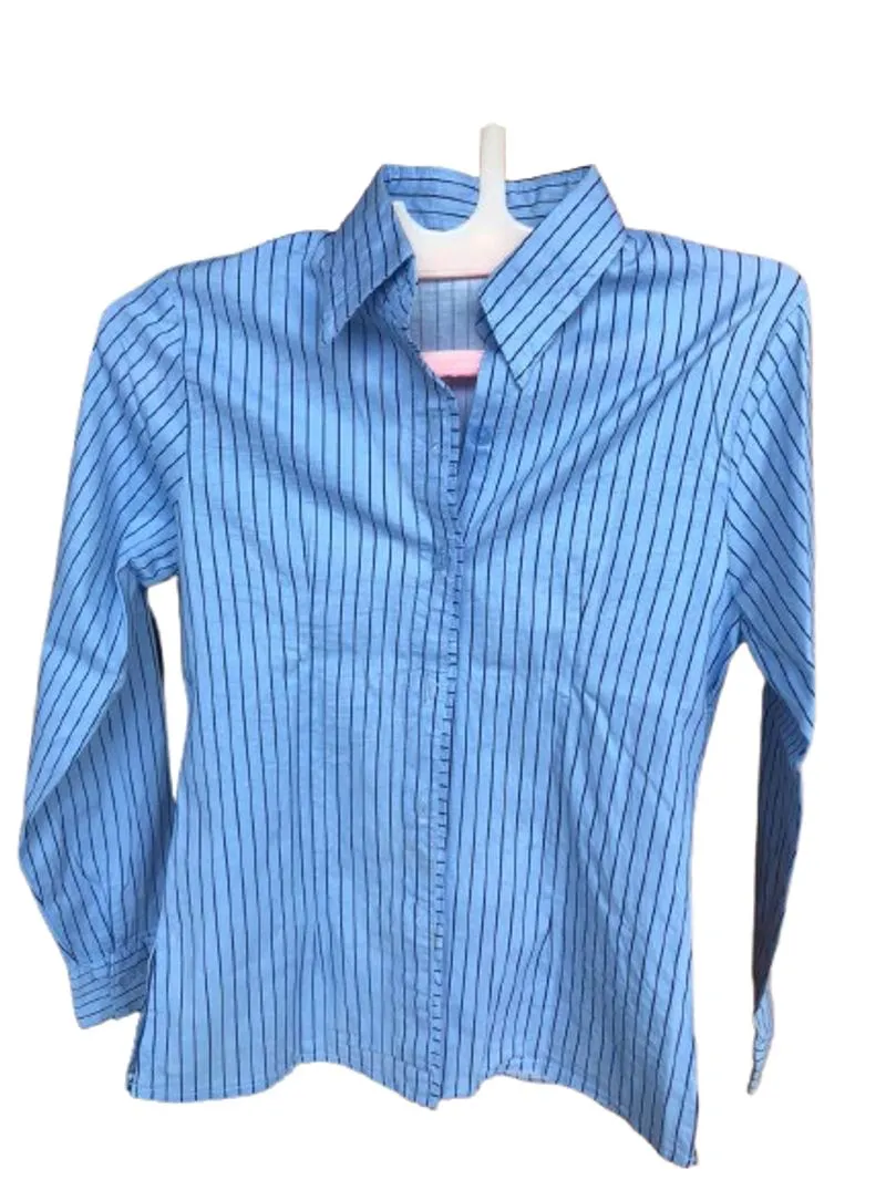Kemeja Wanita Biru Garis-Garis  photo 1