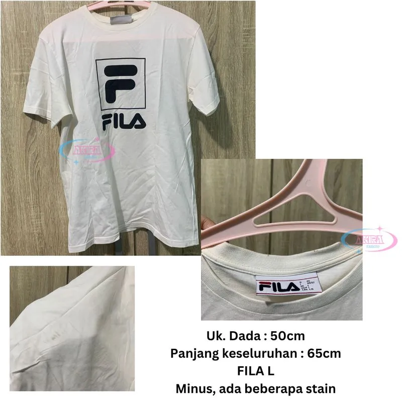 Baju Kaos Fila Tshirt Putih White photo 1
