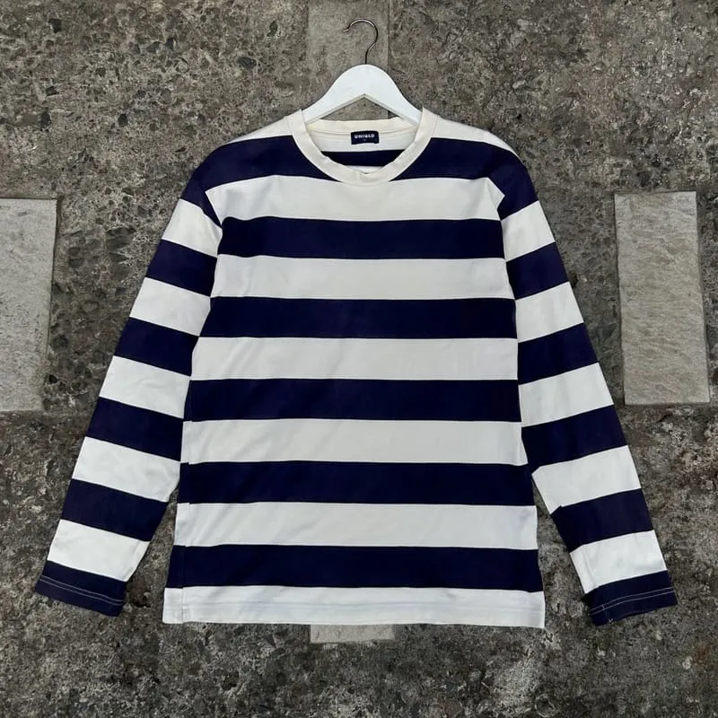 Uniqlo Indie Casual Sweatshirt Pria white navy photo 1