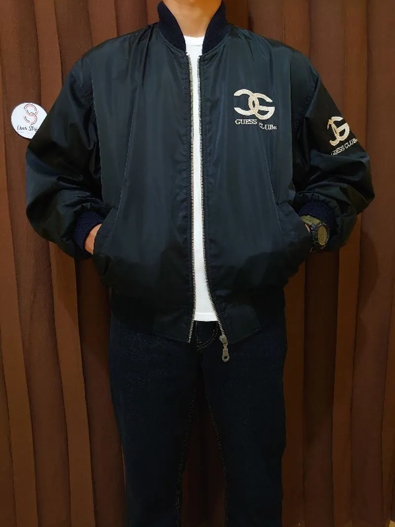 Vintage Guess Club Big Logo Spellout Bomber Jacket photo 1