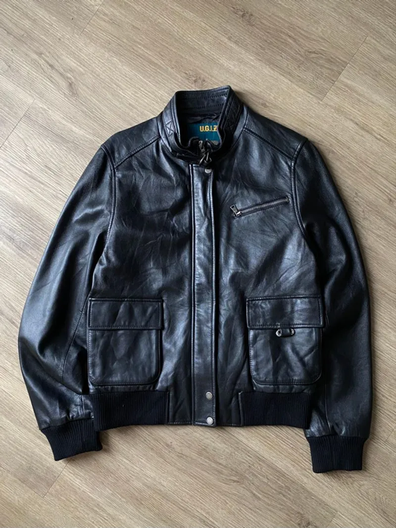 UGIZ LEATHER BOMBER JACKET | CASUAL | OUTER | BIKER photo 1