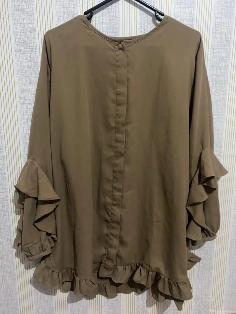 Casual Blouse Wanita tan photo 1